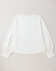 Plus Size Studded Star Round Neck Long Sleeve Blouse - Little Miss Vanilla