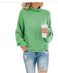 Cardigan Thick Thread Turtleneck Pullover