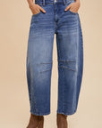 Annie Wear Mid Rise Barrel Leg Jeans with Pockets - Little Miss Vanilla