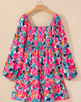 Plus Size Smocked Floral Square Neck Balloon Sleeve Dress - Little Miss Vanilla