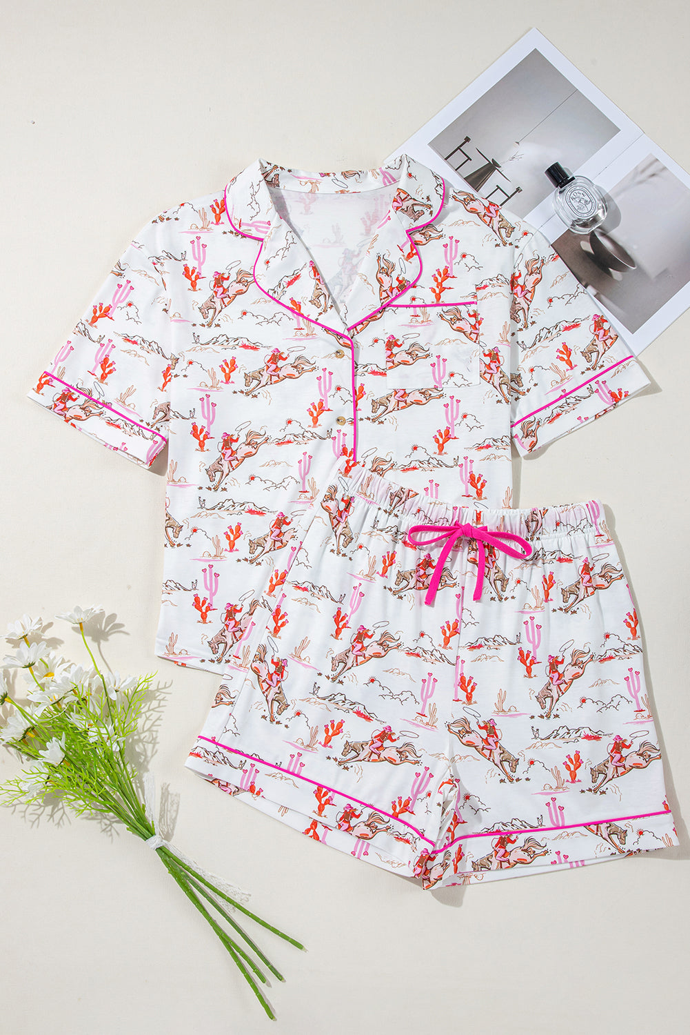 White Cowgirl Country Print Pajamas Set - Little Miss Vanilla