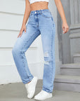 Distressed Jeans with Pockets - Little Miss Vanilla