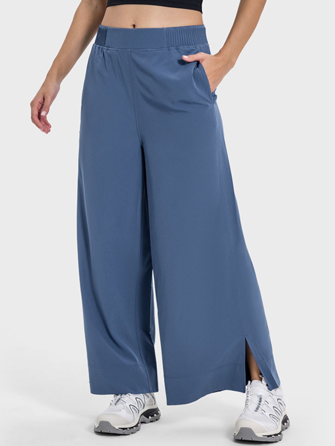 Millennia Slit Wide Leg Active Pants - Little Miss Vanilla