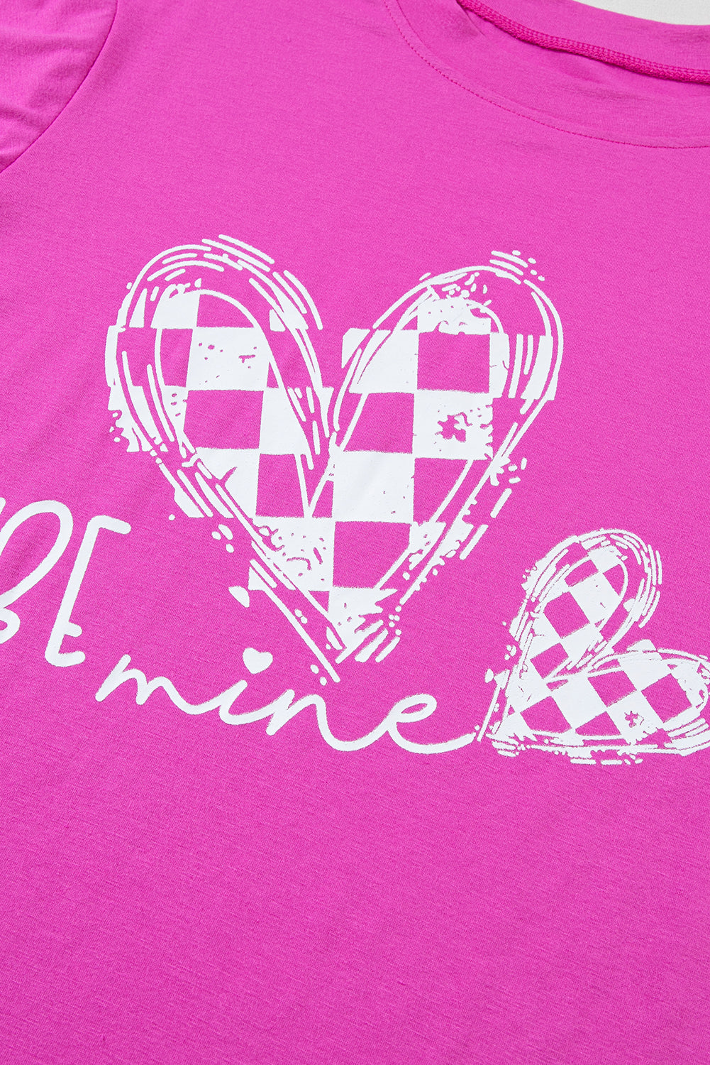 Bright Pink Be Mine Print Tee and Pants Lounge Set - Little Miss Vanilla