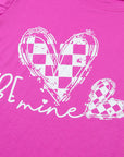 Bright Pink Be Mine Print Tee and Pants Lounge Set - Little Miss Vanilla