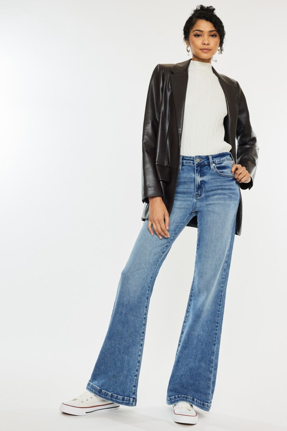 Kancan High Rise Wide Leg Jeans - Little Miss Vanilla