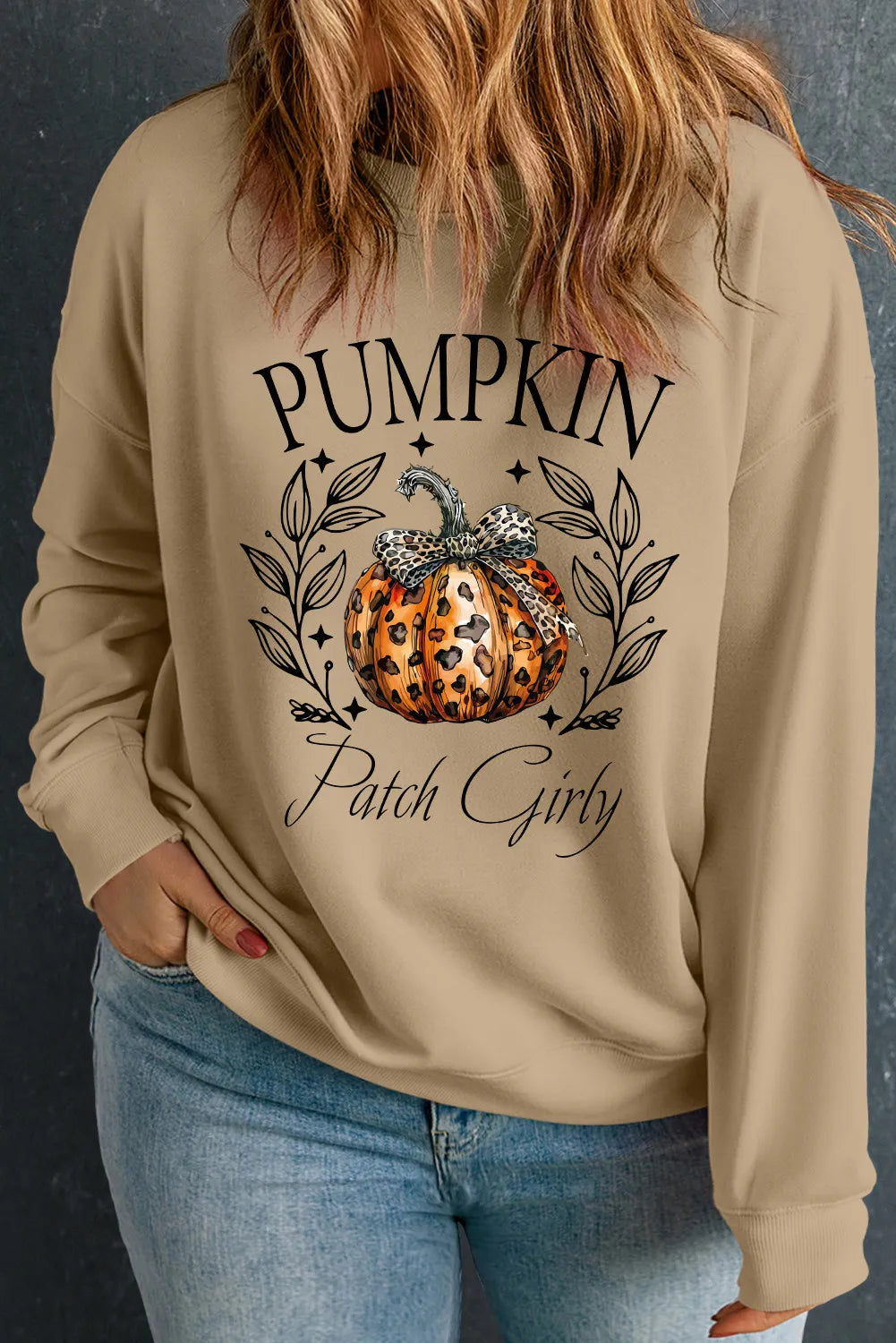 Plus Size Pumpkin Graphic Long Sleeve Sweatshirt - Little Miss Vanilla