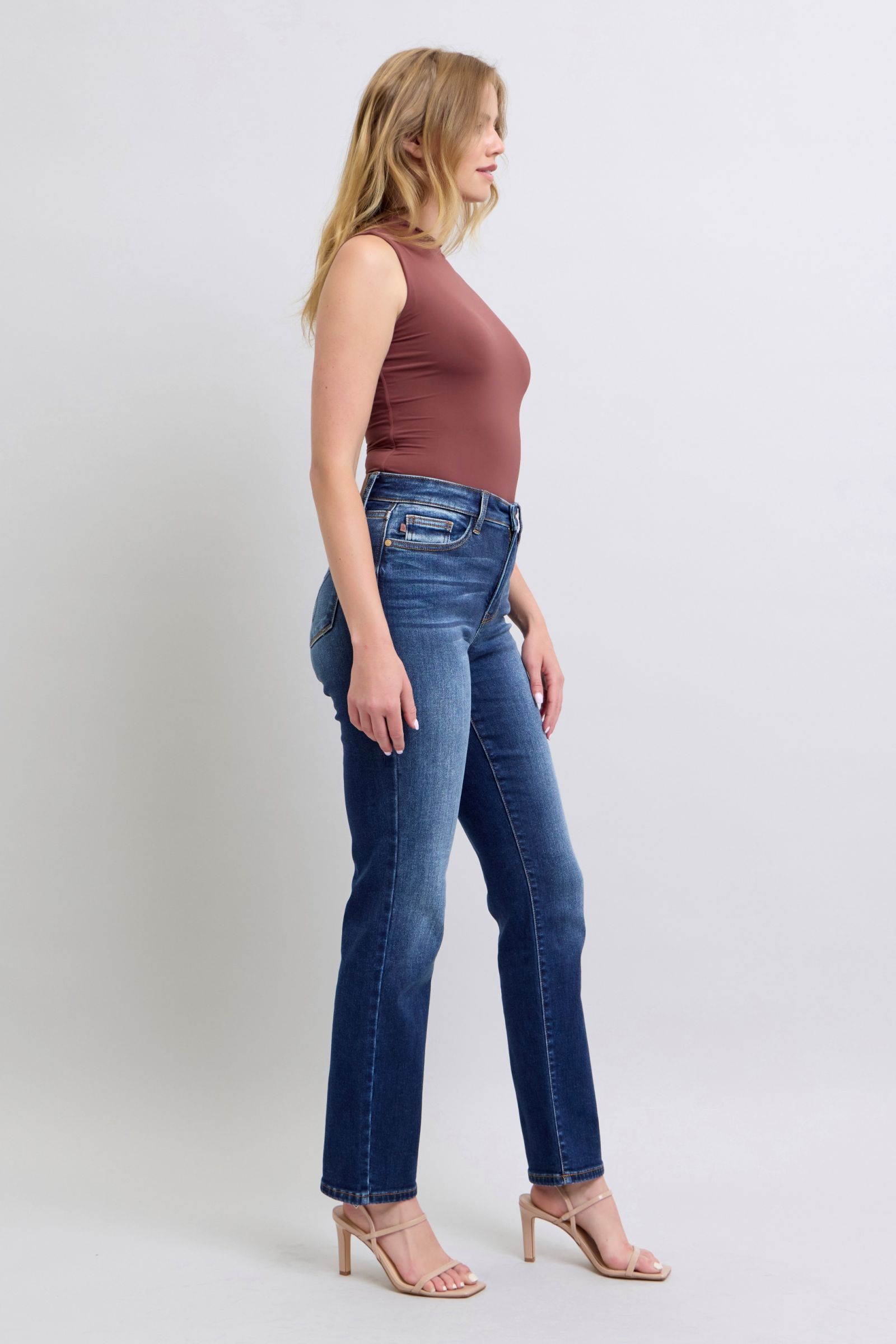 Judy Blue Full Size Washed Straight Leg Jeans with Pockets - Little Miss Vanilla