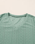 Plus Size Eyelet V-Neck Petal Sleeve Blouse - Little Miss Vanilla