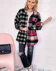 Black Plaid Colorblock Loose Shacket