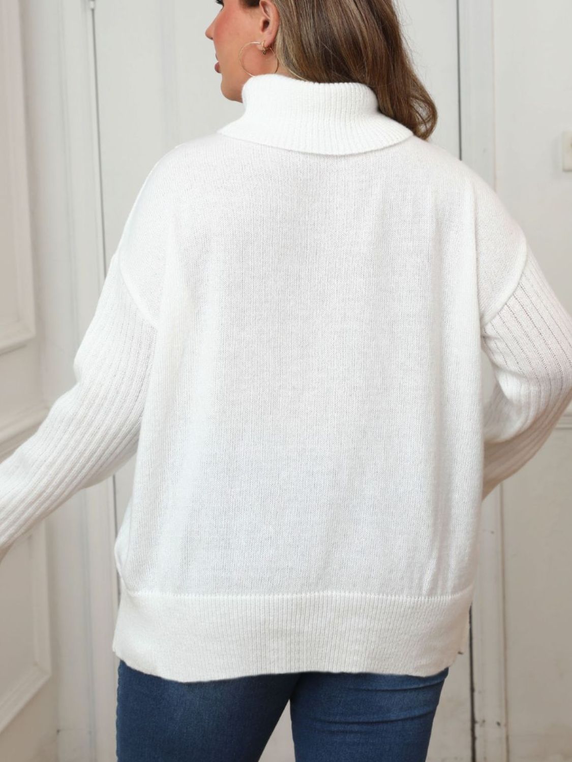 Plus Size Turtleneck Long Sleeve Sweater - Little Miss Vanilla