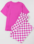 Bright Pink Be Mine Print Tee and Pants Lounge Set - Little Miss Vanilla