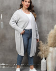 Plus Size Long Sleeve Pocketed Cardigan - Little Miss Vanilla