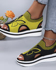 Summer Butterfly Print Sports Sandals Casual Breathable Flying Woven Flat Shoes For Women