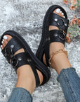 New Rivet Sports Sandals Women Fashion Summer Thick Bottom Buckle Beach Shoes