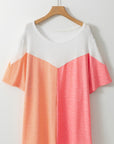 Plus Size Color Block Round Neck Short Sleeve T-Shirt - Little Miss Vanilla