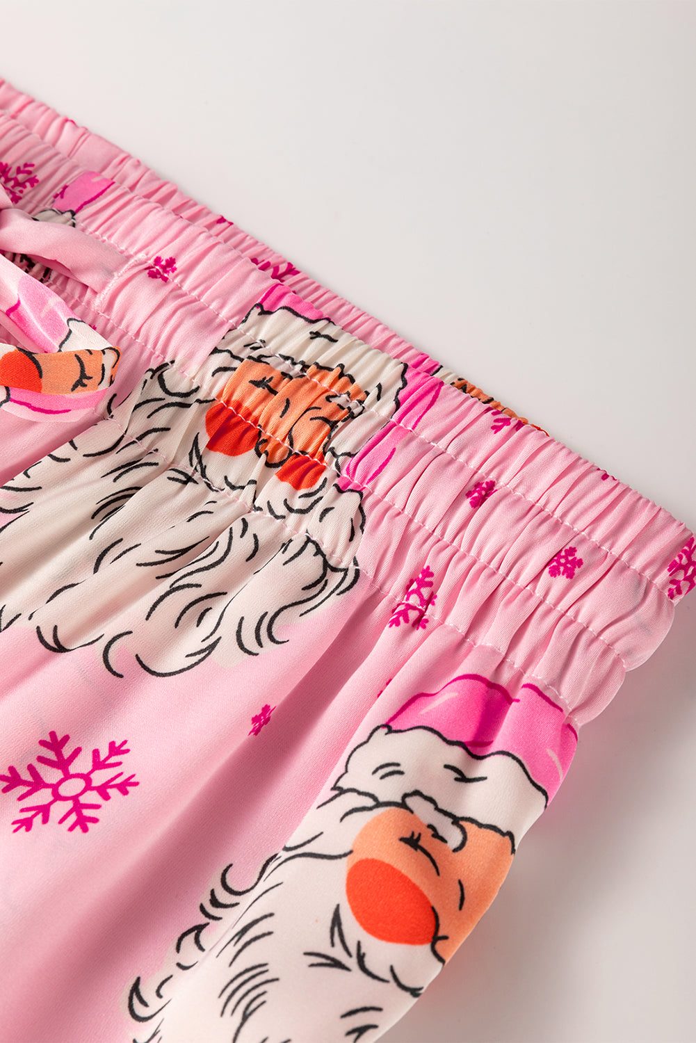 Pink Santa Claus Snowflake Long Sleeve Shirt Christmas Pajama Set - Little Miss Vanilla