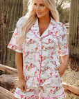 White Cowgirl Country Print Pajamas Set