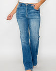 bytos Full Size Distressed High Rise Jeans with Pockets - Little Miss Vanilla