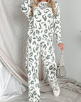 Beige Leopard Animal Print Long Sleeve and Pants Loungewear Set - Little Miss Vanilla