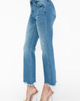 bytos Raw Hem Distressed Mid Rise Crop Jeans - Little Miss Vanilla