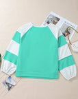 Plus Size Exposed Seam Color Block Long Sleeve Sweatshirt - Little Miss Vanilla