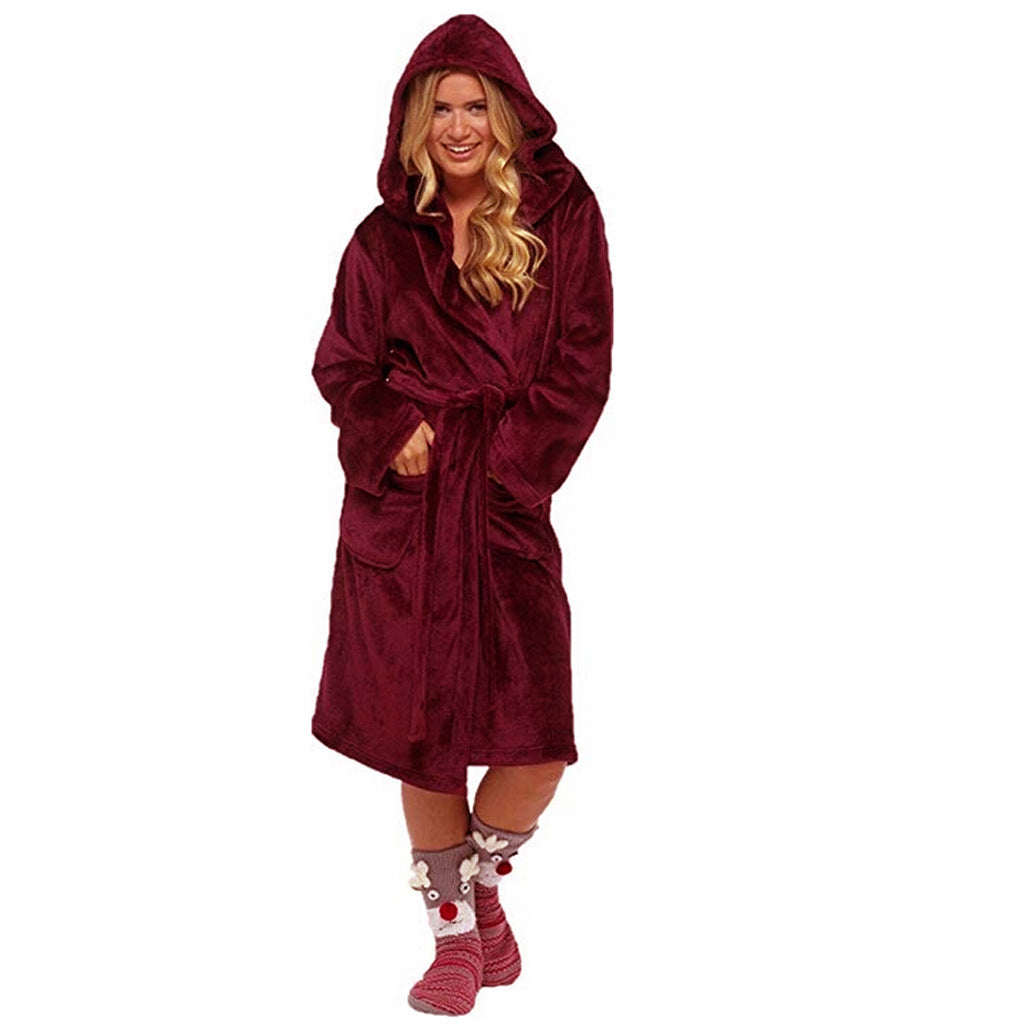 Women&#39;s Long Bathrobe With Belt