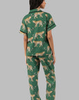 Green Cheetah Print Short Sleeve Shirt and Pants Pajama Set - Little Miss Vanilla