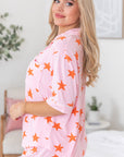 Pink Stars Short Sleeve Shirt and Shorts Bamboo Pajama Set - Little Miss Vanilla