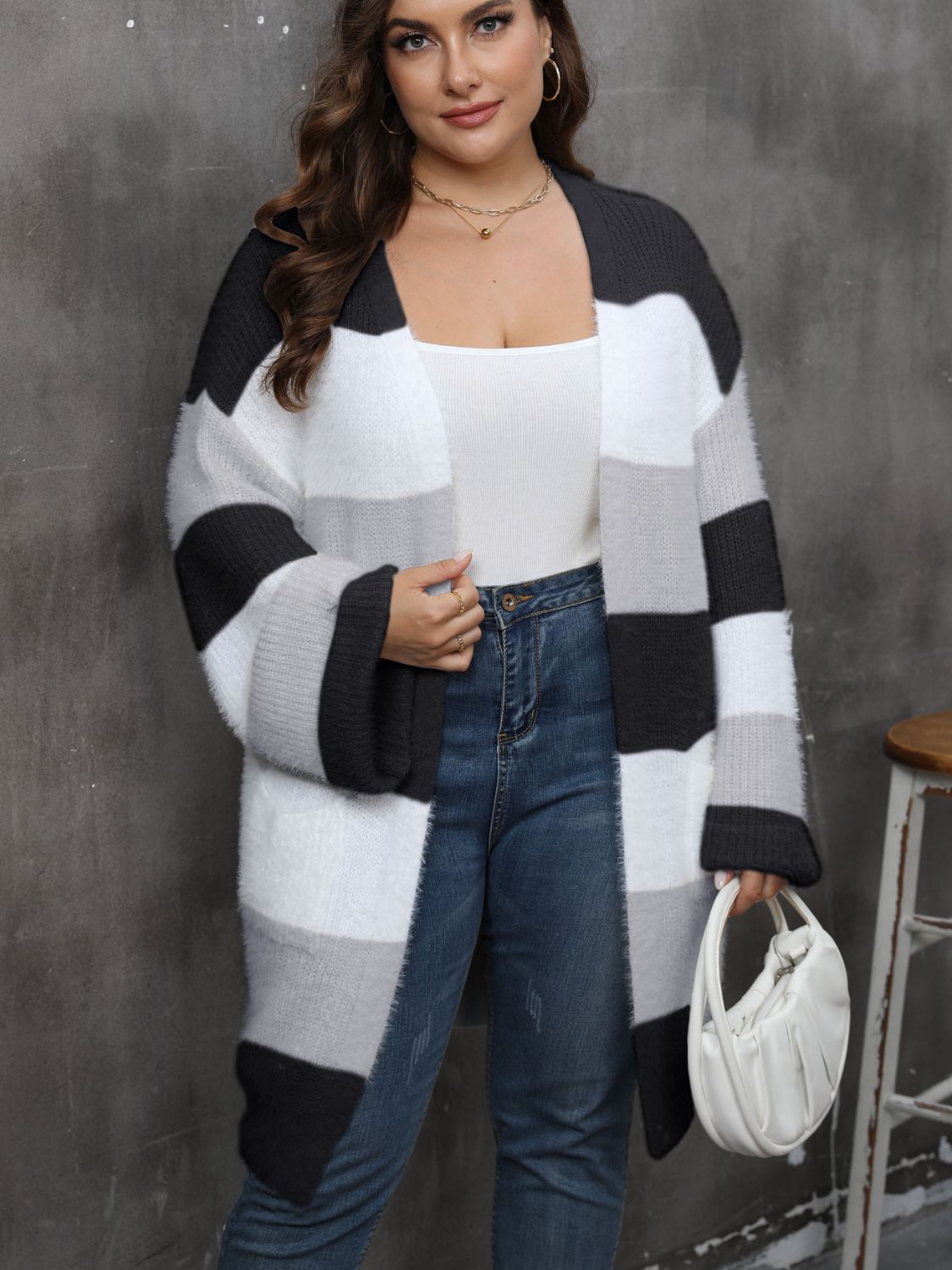 Plus Size Open Front Long Sleeve Cardigan - Little Miss Vanilla