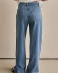 Contrast Straight Leg Jeans with Pockets - Little Miss Vanilla