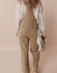 Gray Morn Solid Pocketed Loose Fit Corduroy Overall