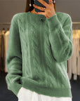 Fashion Retro Cable-knit Pullover Sweater Women