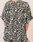 Black Cheetah Printed Casual Tee and Shorts Lounge Set - Little Miss Vanilla