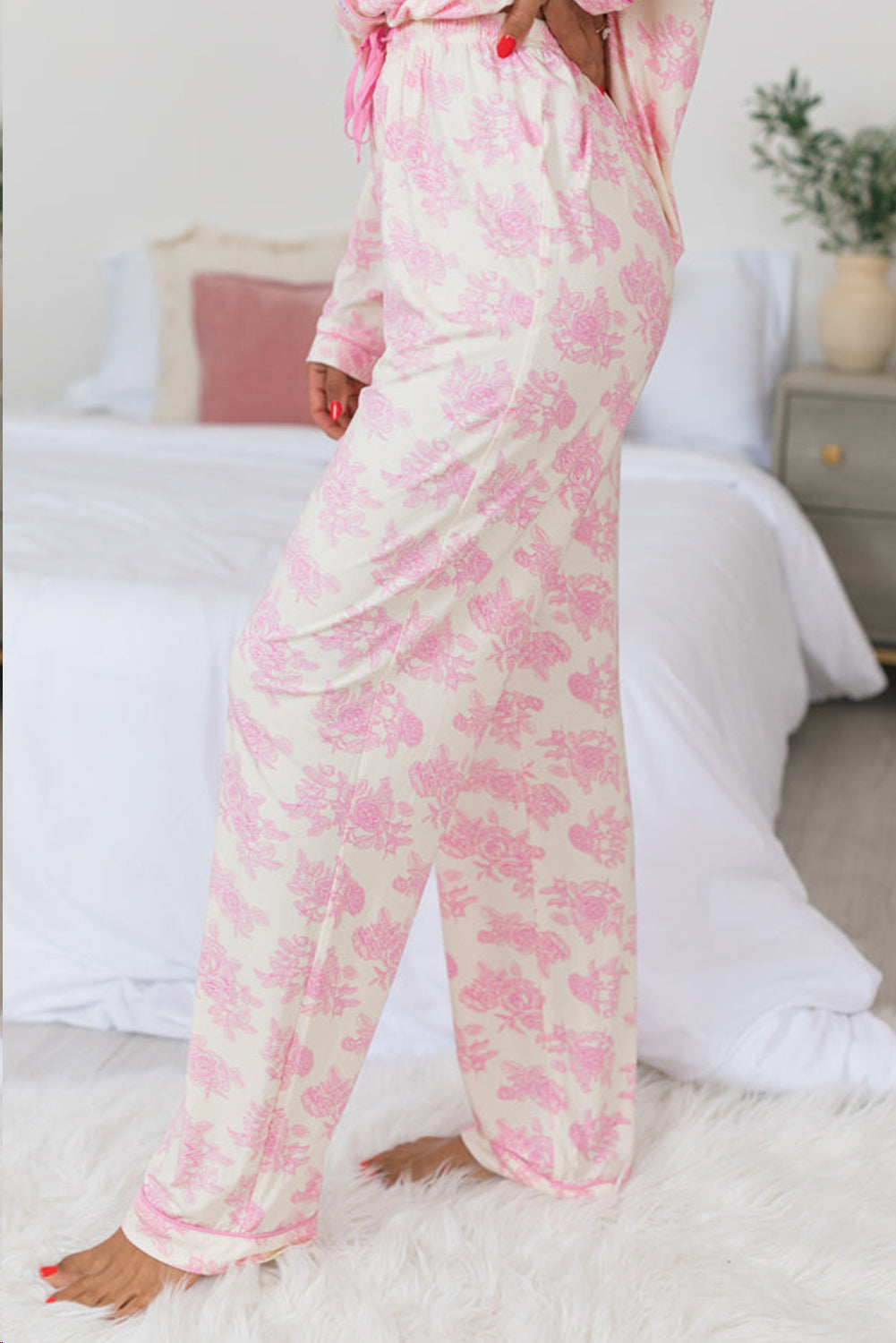 Pink Floral Long Sleeve and Pants Pajamas Set - Little Miss Vanilla