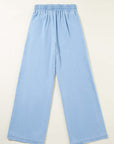 Myosotis Drawstring High Waist Wide Leg Denim Pants