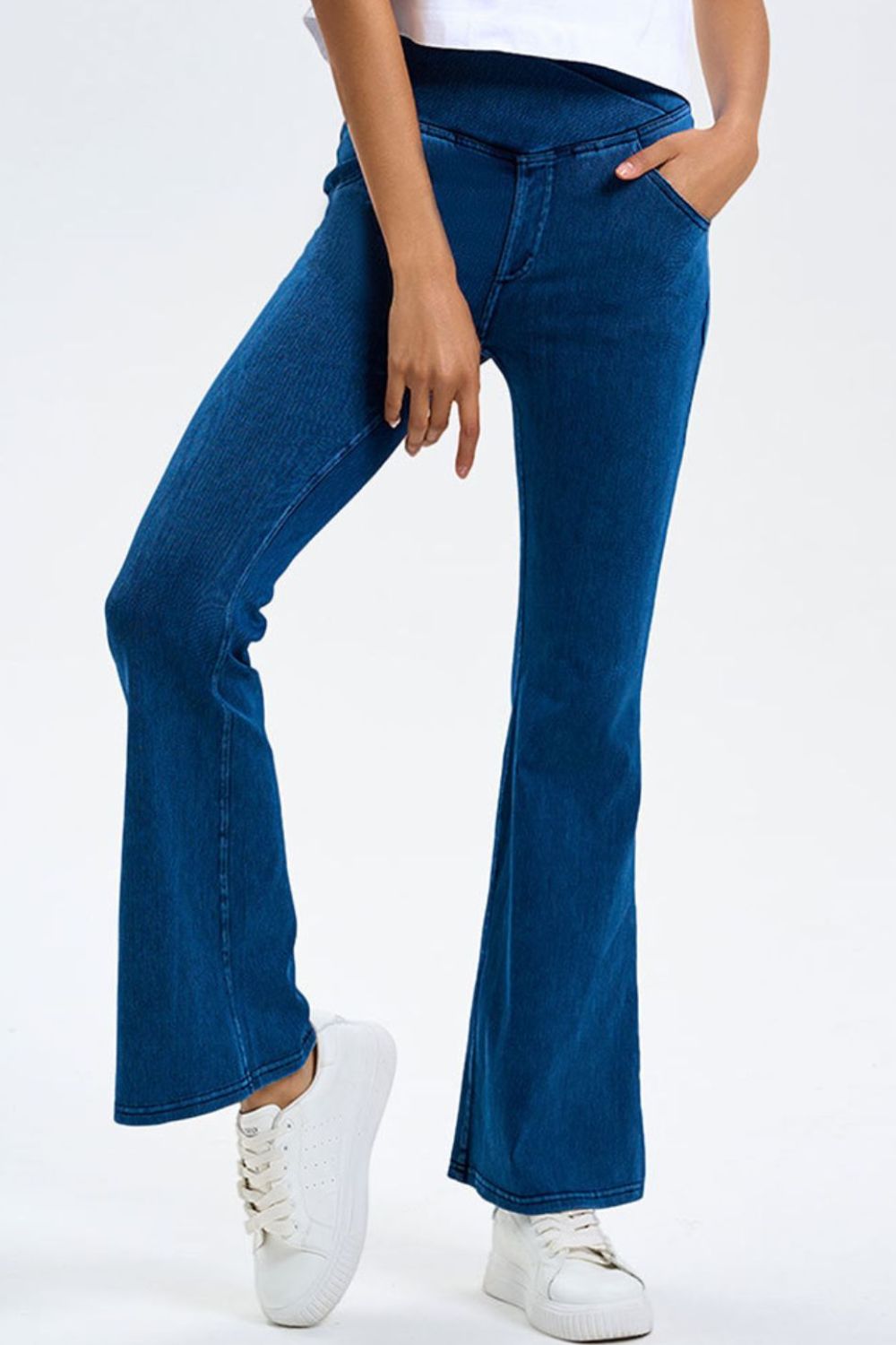 Basic Bae Pocketed Highly Stretchy Bootcut Jeans - Little Miss Vanilla