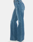 Judy Blue Full Size Tummy Control Cut Raw Hem Straight Jeans - Little Miss Vanilla