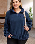 Plus Size Quarter Snap Long Sleeve Sweatshirt - Little Miss Vanilla