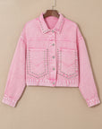 Studded Button Up Denim Jacket - Little Miss Vanilla