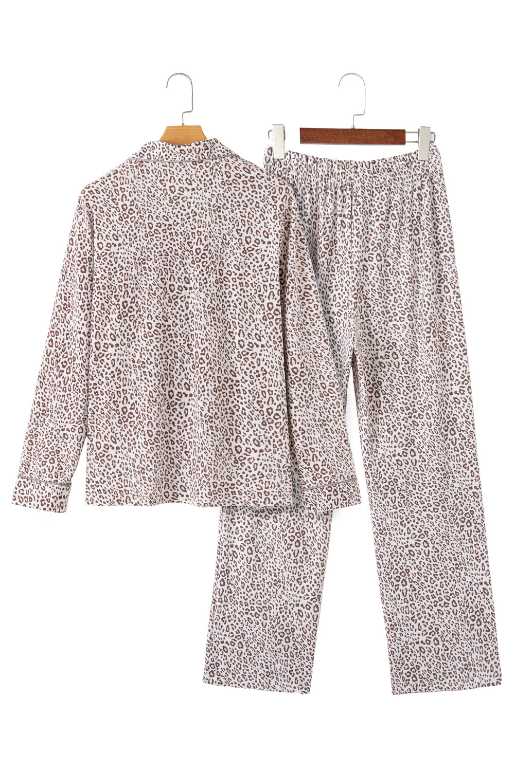 White Leopard Print Long Sleeve and Pants Pajamas Set - Little Miss Vanilla