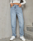 Asymmetric Waist Jeans with Pockets - Little Miss Vanilla