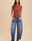 Annie Wear Mid Rise Barrel Leg Jeans with Pockets - Little Miss Vanilla