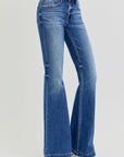 RISEN Full Size Low Rise Flare Jeans with Pockets - Little Miss Vanilla