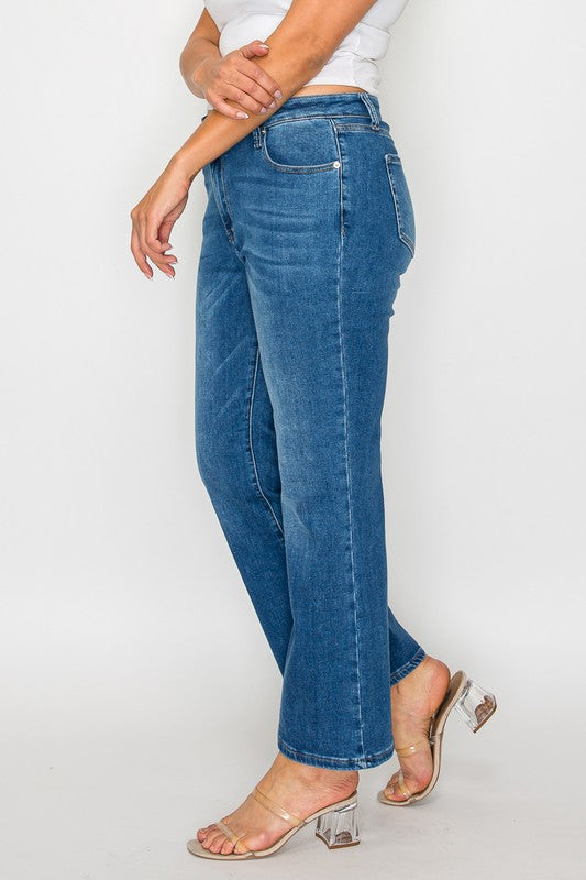 bytos Full Size Cat&#39;s Whiskers Mid Rise Ankle Jeans - Little Miss Vanilla