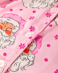 Pink Santa Claus Snowflake Long Sleeve Shirt Christmas Pajama Set - Little Miss Vanilla