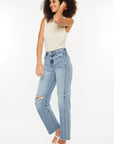 Kancan Ultra High Rise Distressed Straight Jeans - Little Miss Vanilla