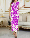 Fashion Floral Women's Printed Wear Sleeveless V-neck Pocket Jumpsuit - Little Miss Vanilla