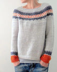 Women's Fashion Round Neck Multicolor Loose Leisure Pullover Knitwear Sweater