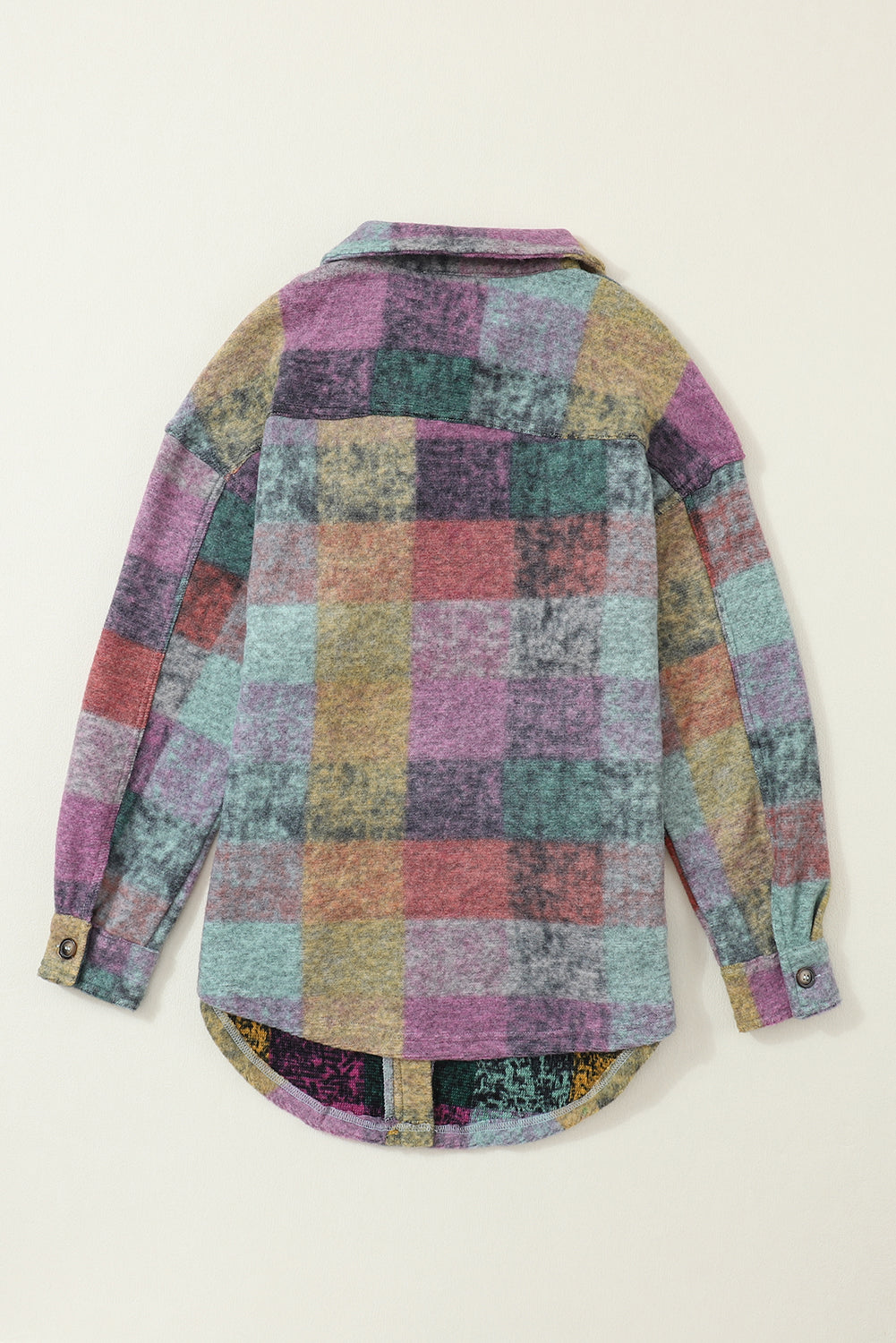 Multicolor Brushed Plaid Pocketed Oversize Shacket - Little Miss Vanilla